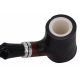 GERMANUS Pipe No. 17 with Meerschaum Inlay - self standing - Sand - Made in Italy