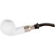 Meerschaum Tobacco Pipe - Unique handmade Pipe - "Golf Ball" with Silver Ring