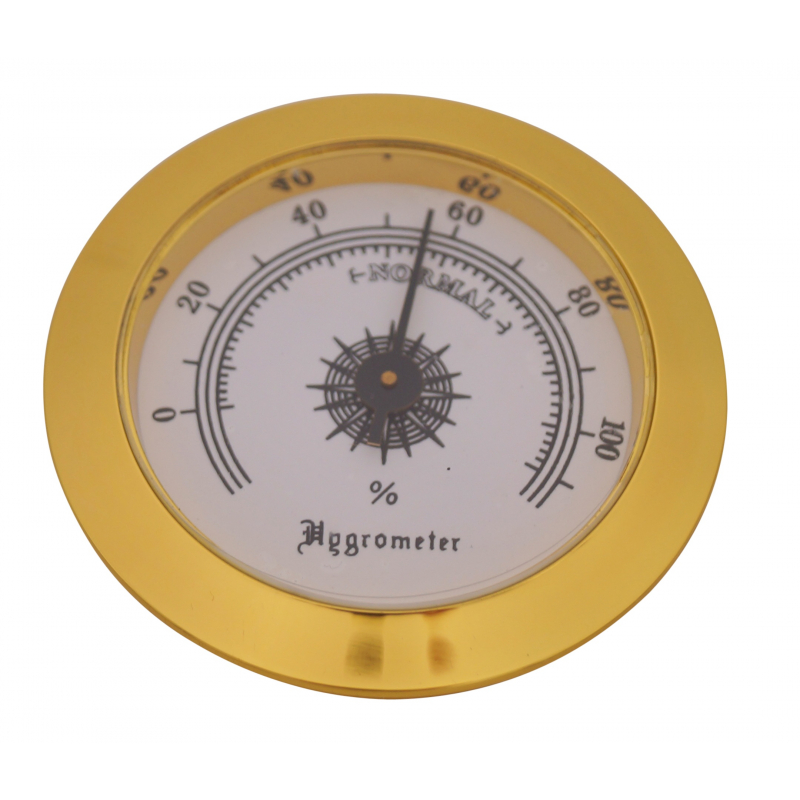 50MM Gold Frame Analog Hygrometer For Cigar Humidor Replacement