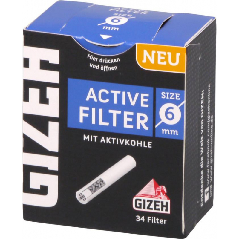 GIZEH Black Active Filter 6 mm, resealable bag with 50 filters each -, 9,95  €