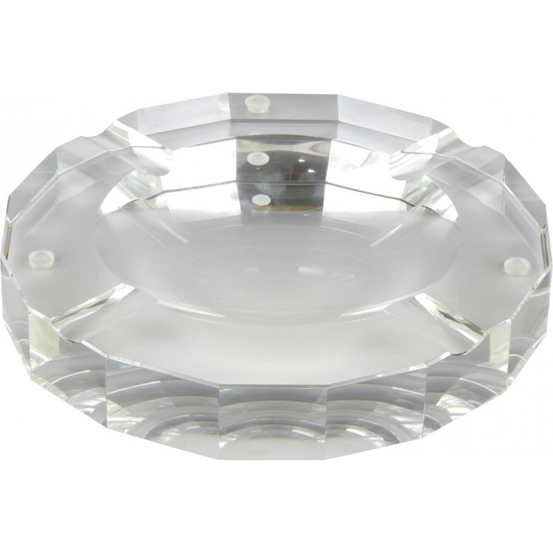 GERMANUS Large Solid Crystal Glass Cigar Ashtray, round